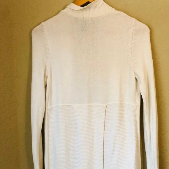 White House Black Market XS Open Cardigan Long Split Back Classy Preppy - Picture 5 of 10